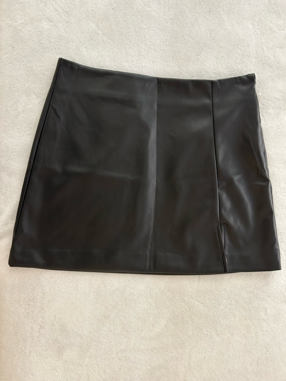 GAP Black Faux Leather Mini Skirt with Side Slit